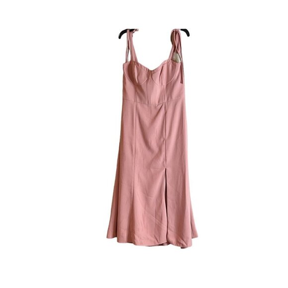 Dessy Collection Womens Bustier Crepe Midi Dress Desert Rose Size 8 NWT - Picture 3 of 8